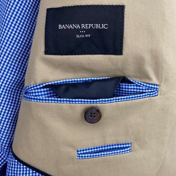 Banana Republic Men’s Slim Fit Tan Sport Coat 42R - Picture 4 of 9